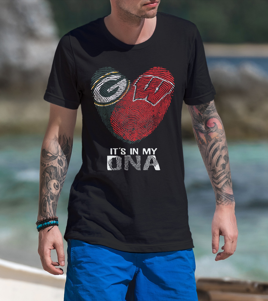 Packers Badgers It's In My Dna Fingerprint T-Shirt