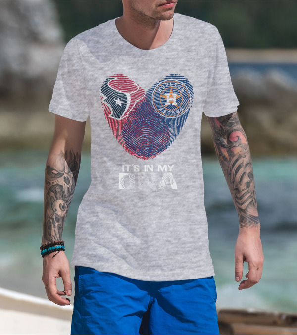 Texans Astros It's In My DNA Fingerprint Heart T-Shirt