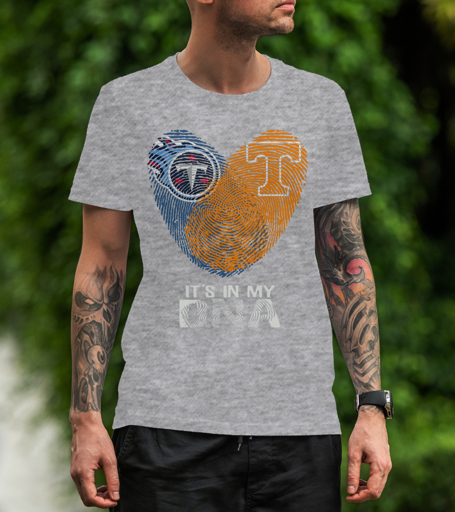 Tennessee Titans It's In My Dna Fingerprint Heart T-Shirt