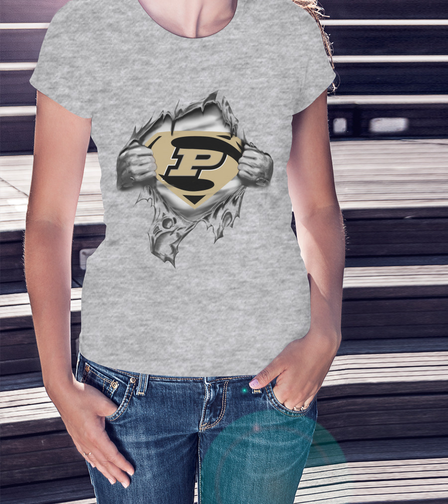 Purdue Super P Logo Chest Rip T-Shirt