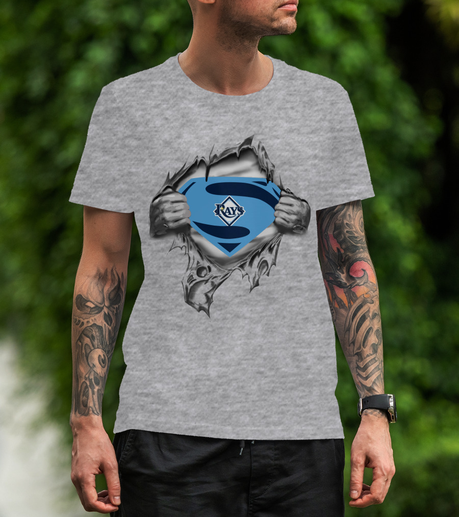 Rays Superman Symbol Tearing Open T-Shirt