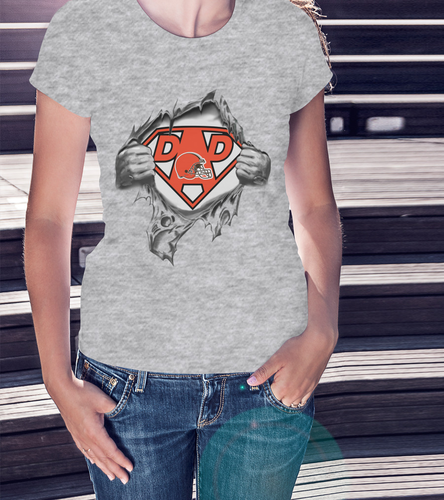Browns Super Dad Football Logo Superman Shield T-Shirt
