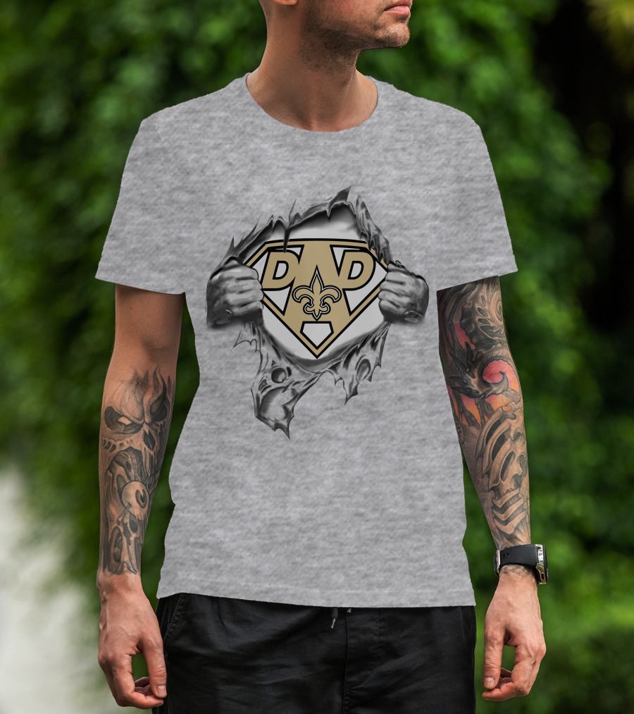 Saints Super Dad Fleur-De-Lis Logo Peeling Costume T-Shirt