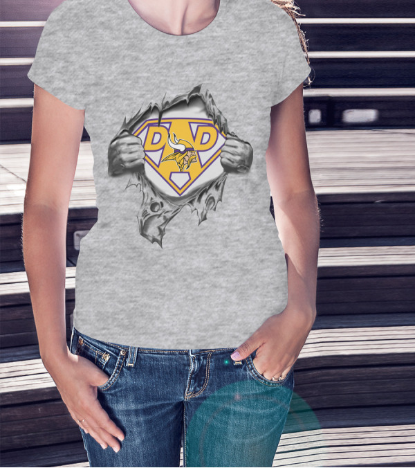 Vikings Super Dad Minnesota Football Hero Emblem T-Shirt