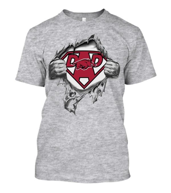 Arkansas Razorbacks Dad Superhero T-Shirt