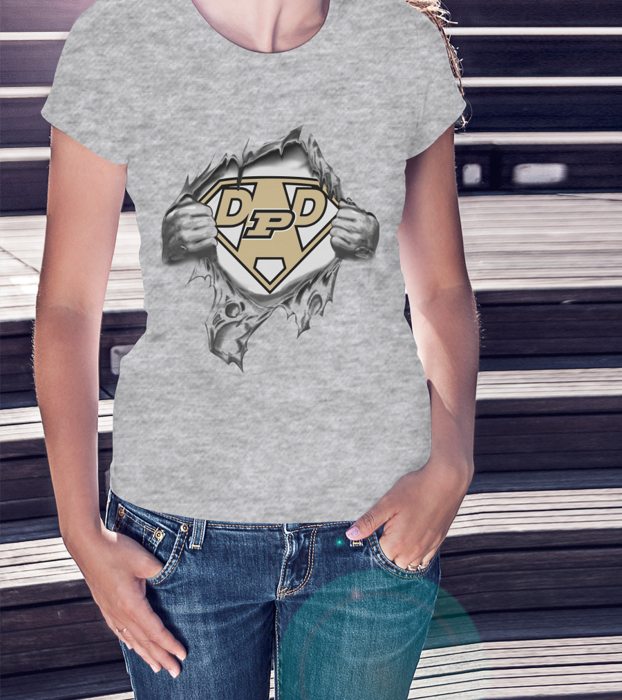 Purdue Boilermakers Dad Superhero T-Shirt