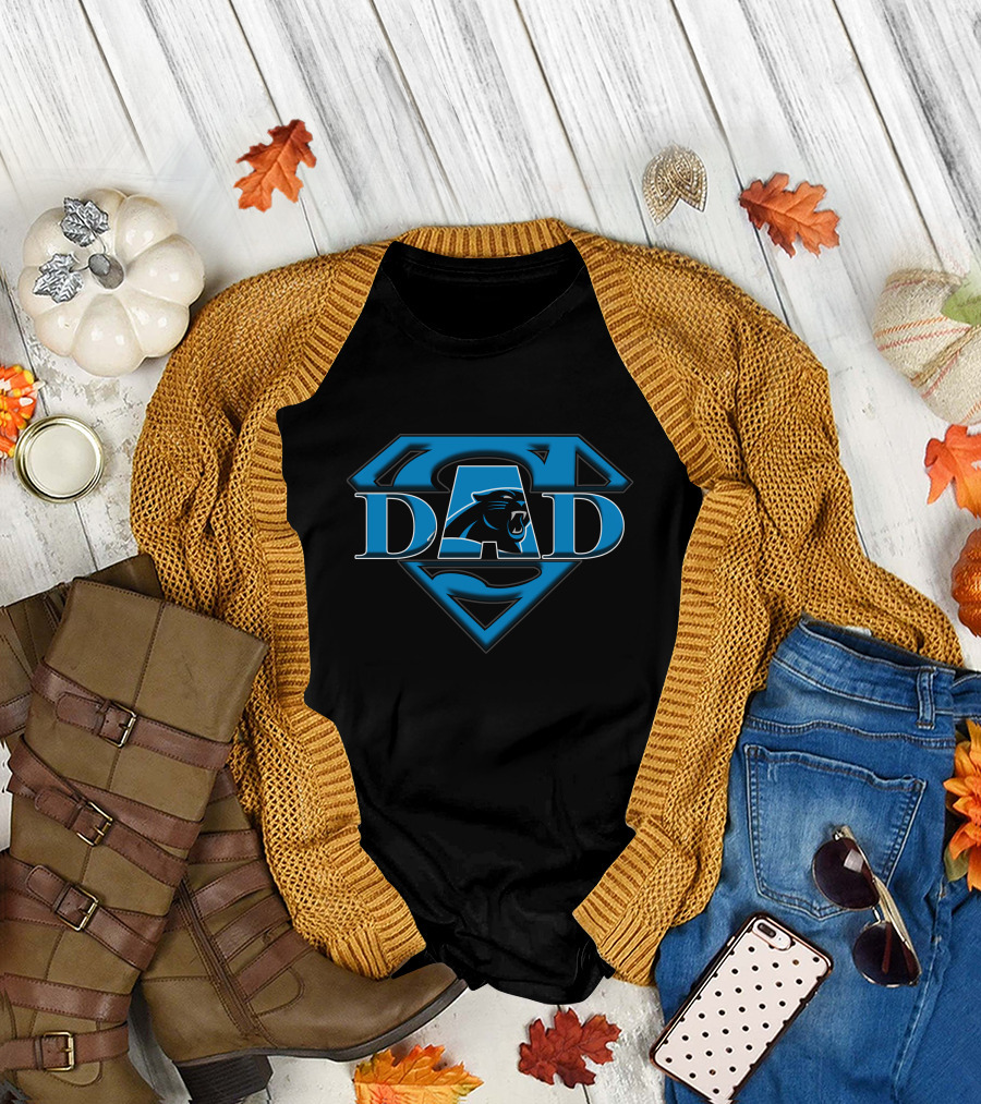 Panthers Super Dad Logo Emblem with Blue Panther T-Shirt