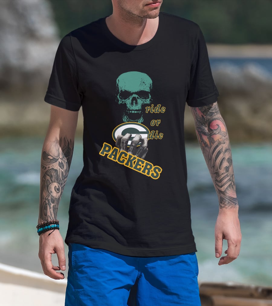Packers Ride Or Die Skull Logo Fan Jersey T-Shirt