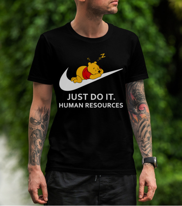 Winnie The Pooh Just Do It Human Resources Swoosh T-Shirt