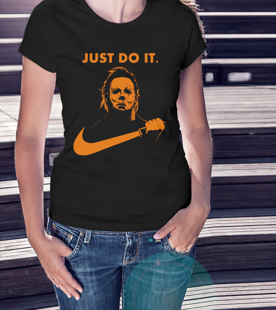 Just Do It Michael Myers Nike Halloween Knife T-Shirt