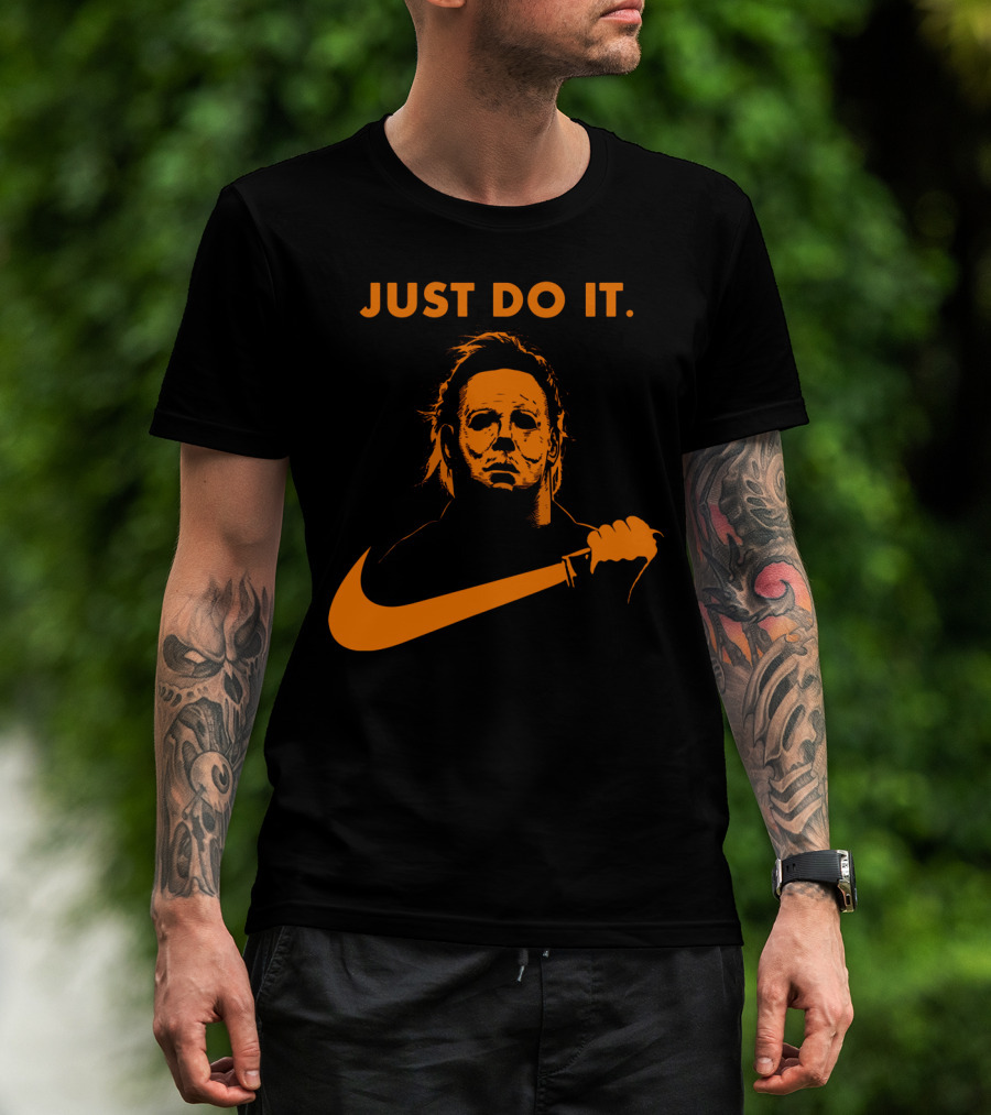 Just Do It Michael Myers Nike Halloween Knife T-Shirt
