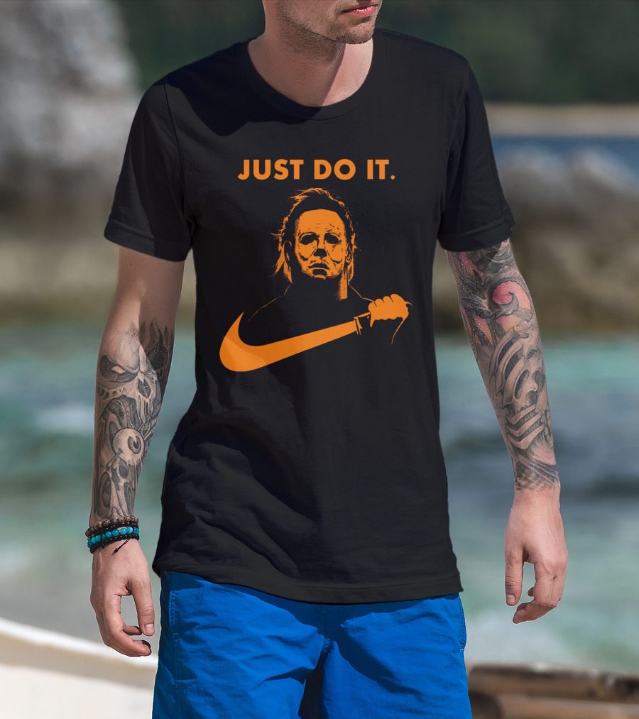 Just Do It Michael Myers Nike Halloween Knife T-Shirt