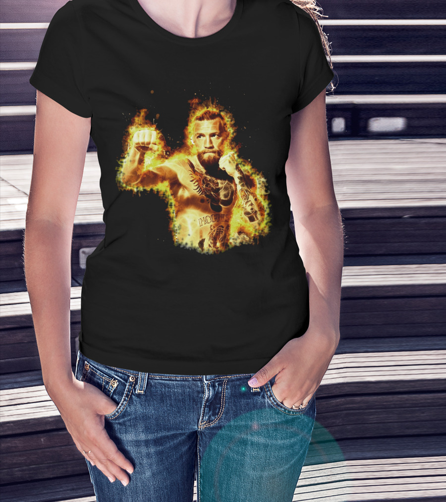 Conor Mcgregor Notorious Ufc 202 Fiery Fighter Mcgregor Tattoo Blaze T-Shirt
