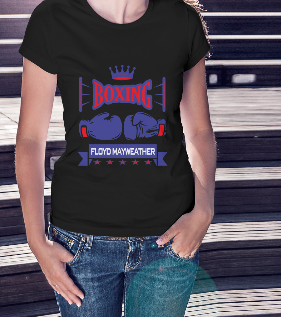 Boxing Floyd Mayweather Gloves And Crown Stars T-Shirt