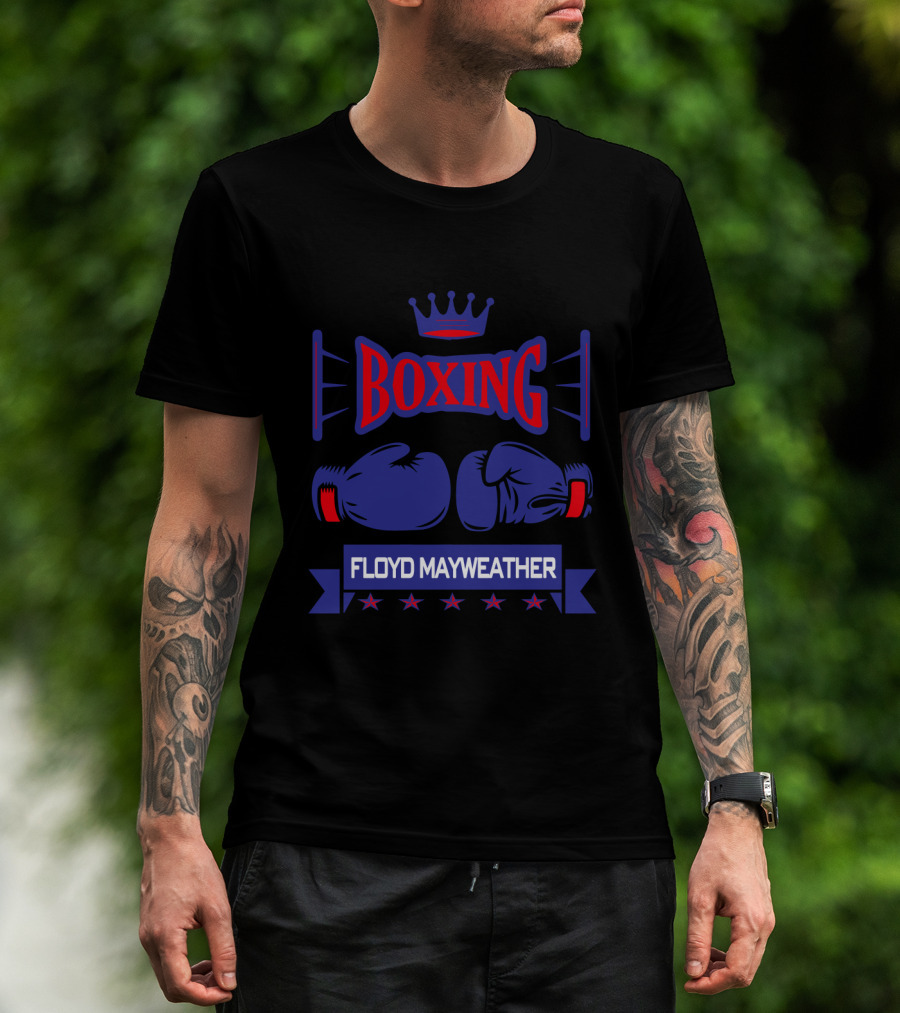 Boxing Floyd Mayweather Gloves And Crown Stars T-Shirt