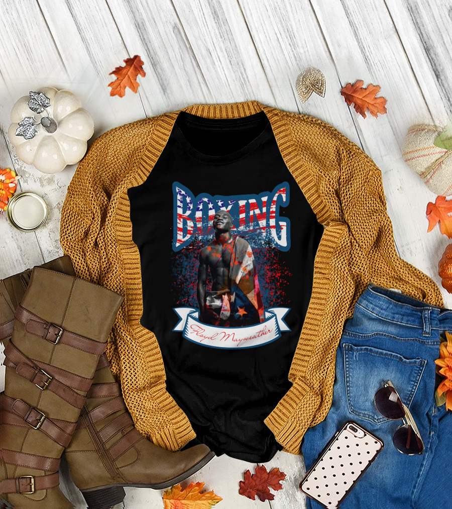 Floyd Mayweather Boxing Usa Flag T-Shirt