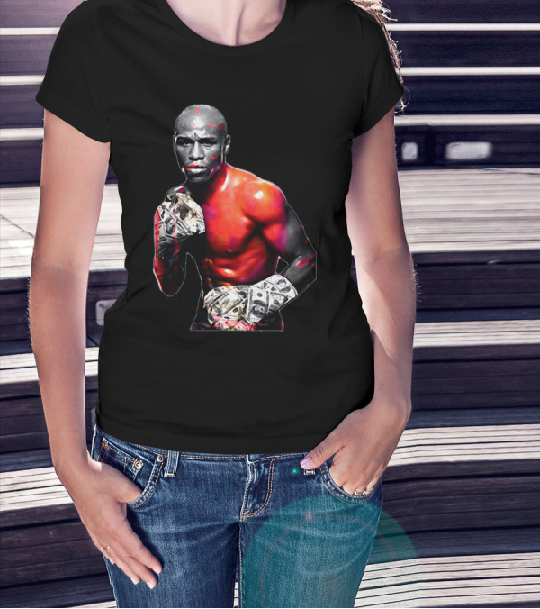 LesGo Men's Floyd Mayweather Jr Money Gloves Bold Boxing T-Shirt