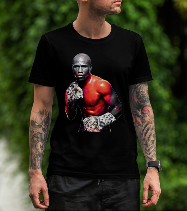 LesGo Men's Floyd Mayweather Jr Money Gloves Bold Boxing T-Shirt