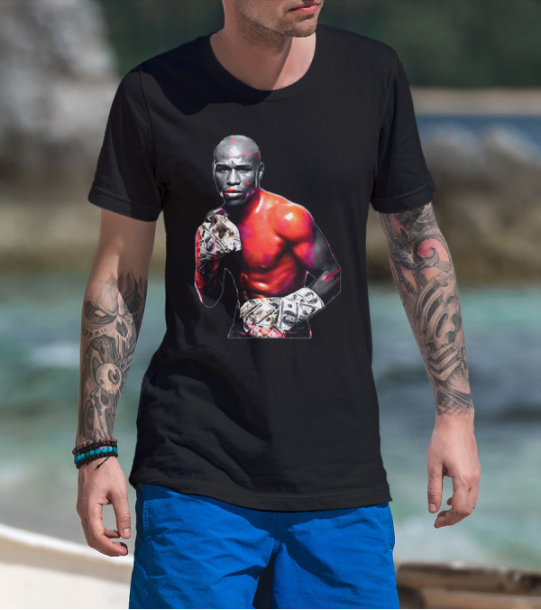LesGo Men's Floyd Mayweather Jr Money Gloves Bold Boxing T-Shirt