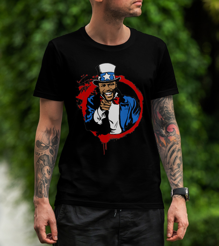 Mayweather Points Uncle Sam Red Circle T-Shirt