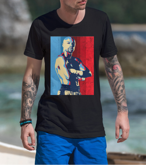 The Money Team Boxing Icon Vintage Red And Blue Stripes T-Shirt