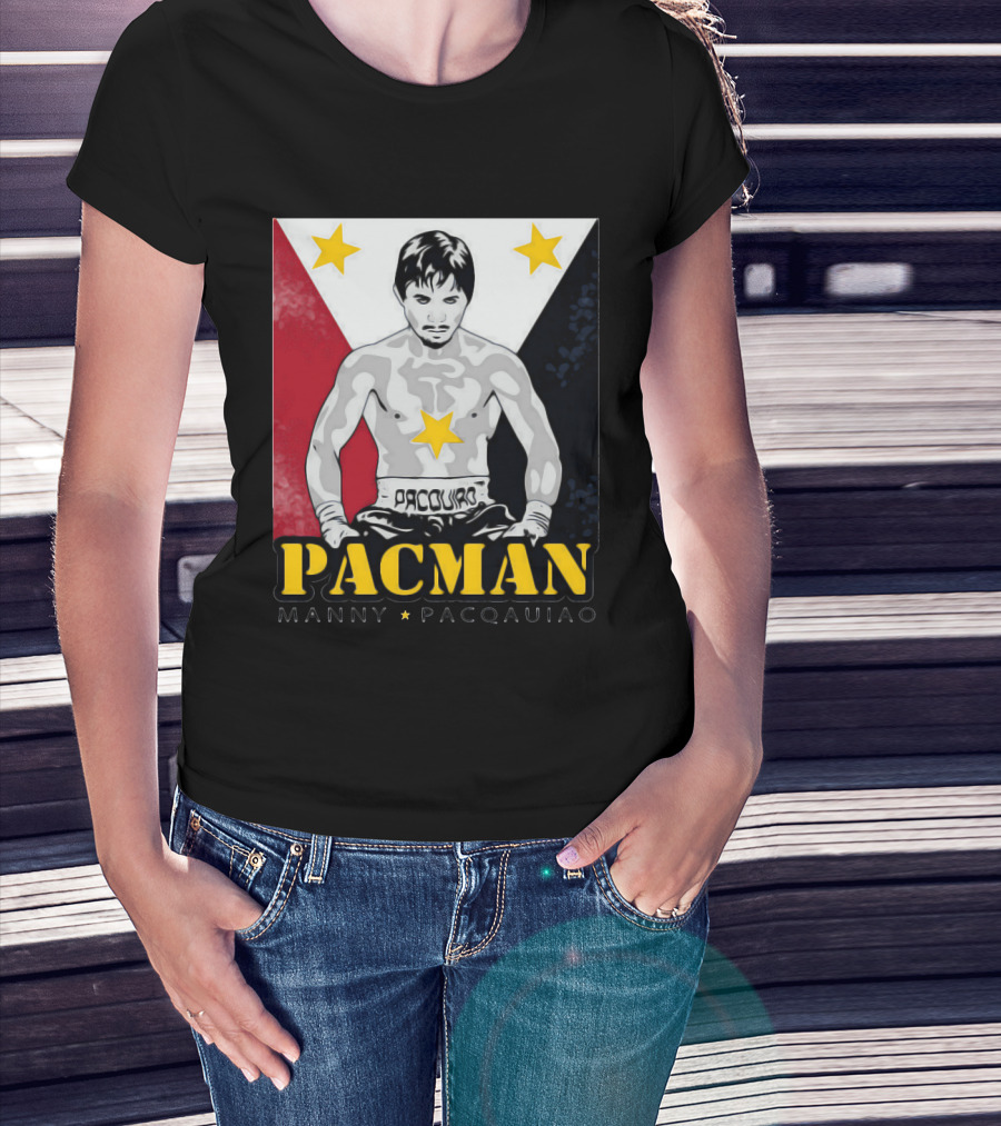 Pacman Manny Pacquiao Stars Boxing Filipino Flag T-Shirt