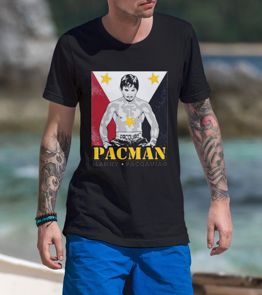 Pacman Manny Pacquiao Stars Boxing Filipino Flag T-Shirt