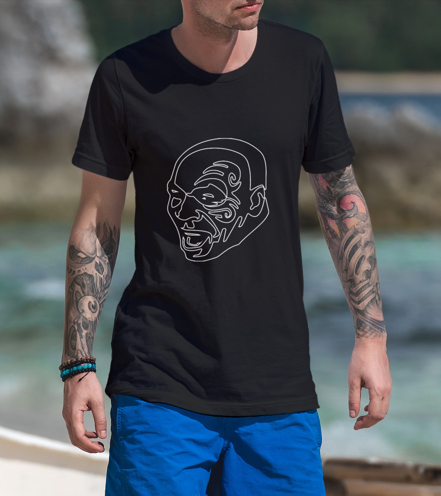 Mike Tyson Line Art Face Tattoo Boxing 2 T-Shirt