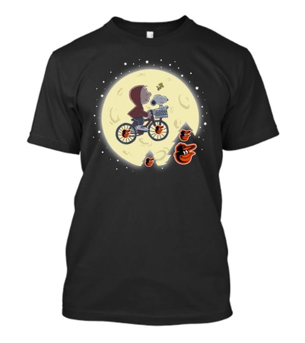 Baltimore Orioles Halloween Moon Bicycle T-Shirt