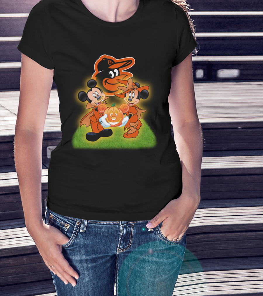 Baltimore Orioles Halloween Mickey Pumpkin T-Shirt