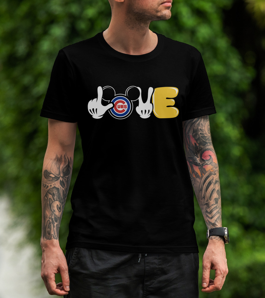 Love Chicago Cubs Mickey Ears T-Shirt