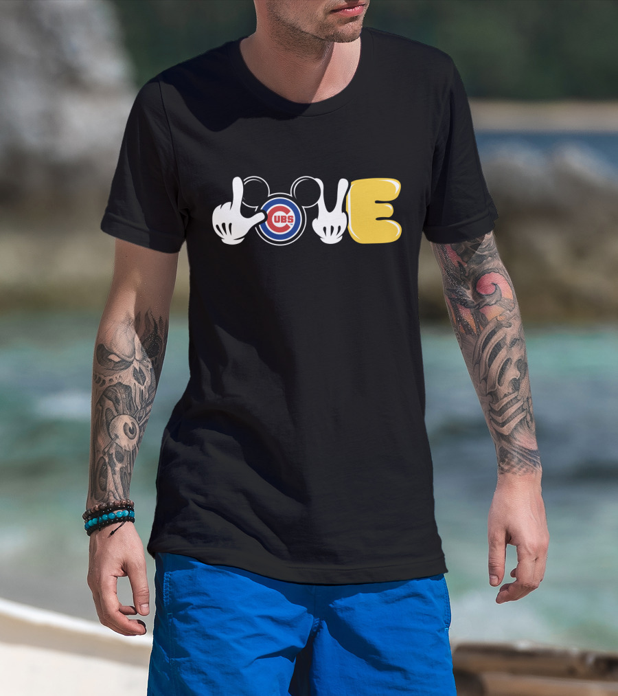 Love Chicago Cubs Mickey Ears T-Shirt