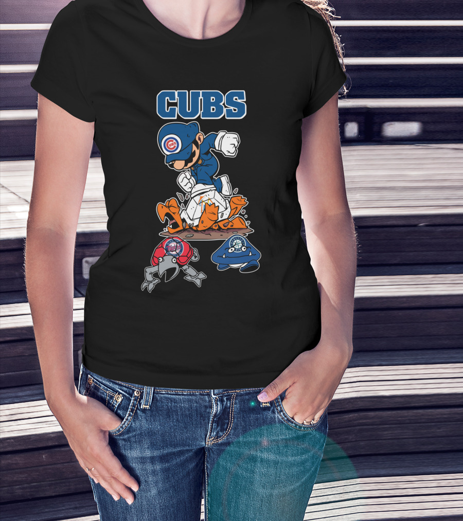Cubs Character Defeating Cardinals And Brewers T-Shirt