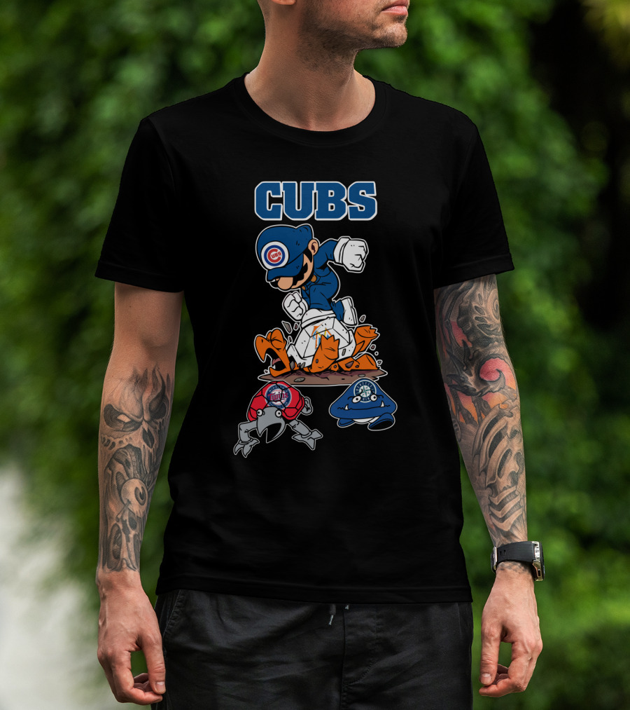 Cubs Character Defeating Cardinals And Brewers T-Shirt