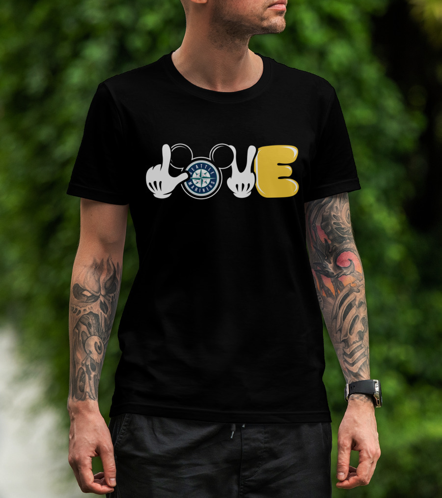 Seattle Mariners Love Mickey Hands T-Shirt