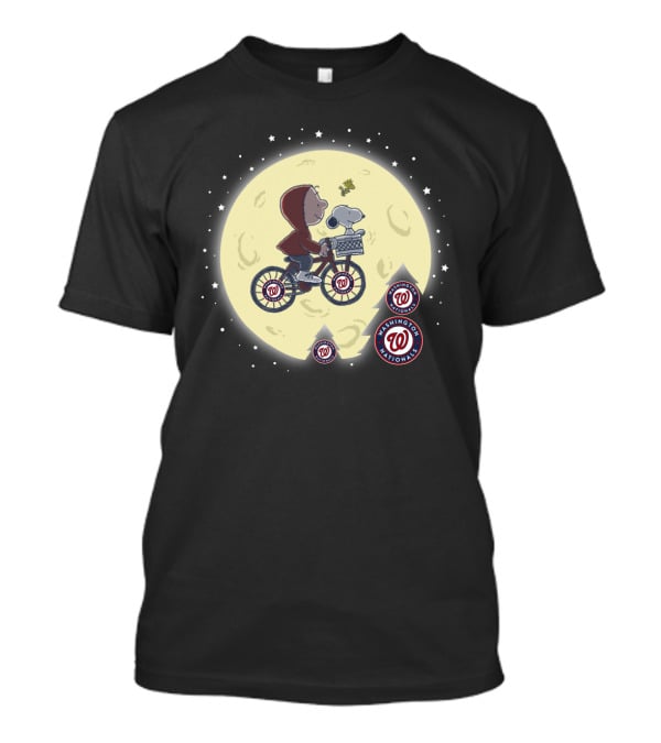 Washington Nationals E.t. Moon Bike Peanuts Crossover T-Shirt