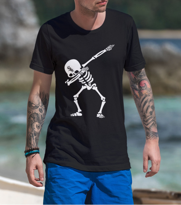 White Sox Skeleton Dab Baseball Fan T-Shirt