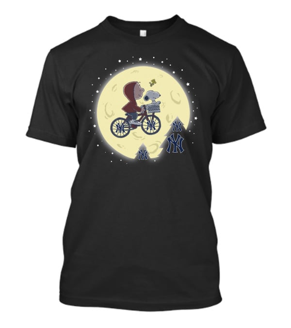 Halloween Yankees Peanuts E.t. Moon Scene T-Shirt