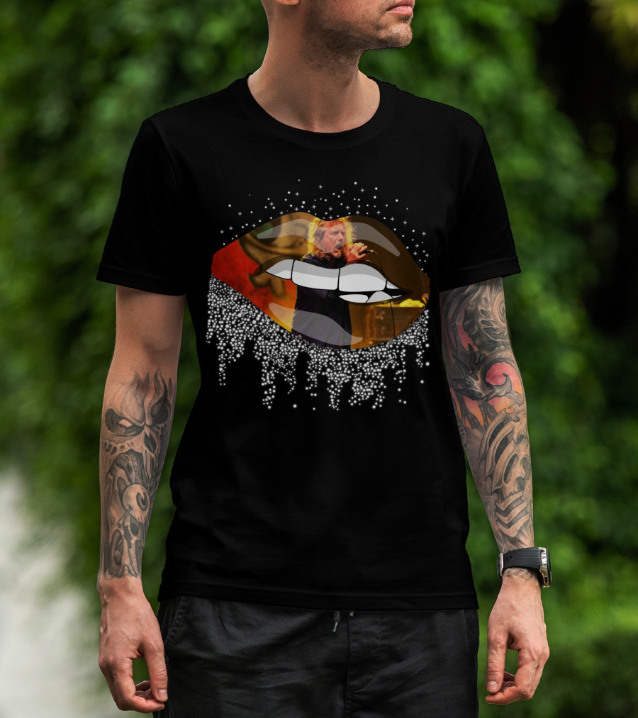 Robert Plant Performing Inside Glossy Lips With Effect T-Shirt