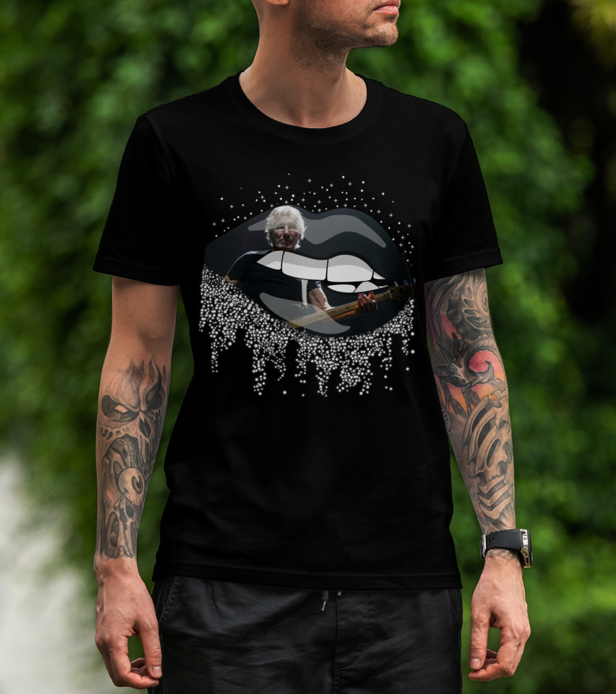 Roger Waters Guitar Performance Surreal Dripping Lips T-Shirt