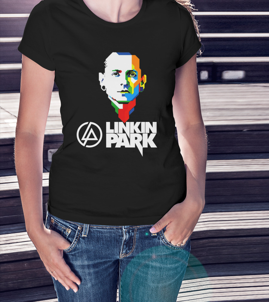 Linkin Park Colorful Face Logo And Iconic T-Shirt