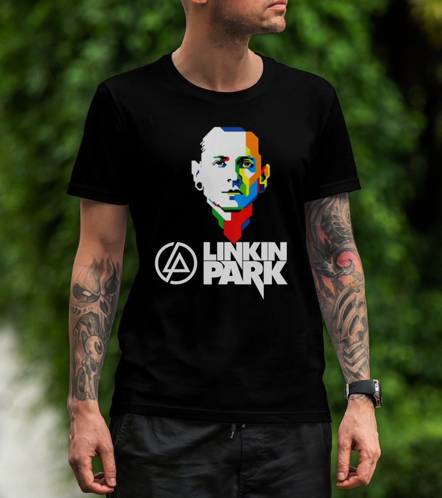 Linkin Park Colorful Face Logo And Iconic T-Shirt
