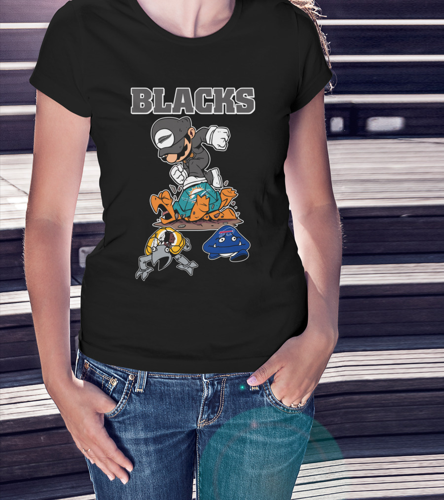 Blacks Rugby Victory With Cartoon Characters T-Shirt