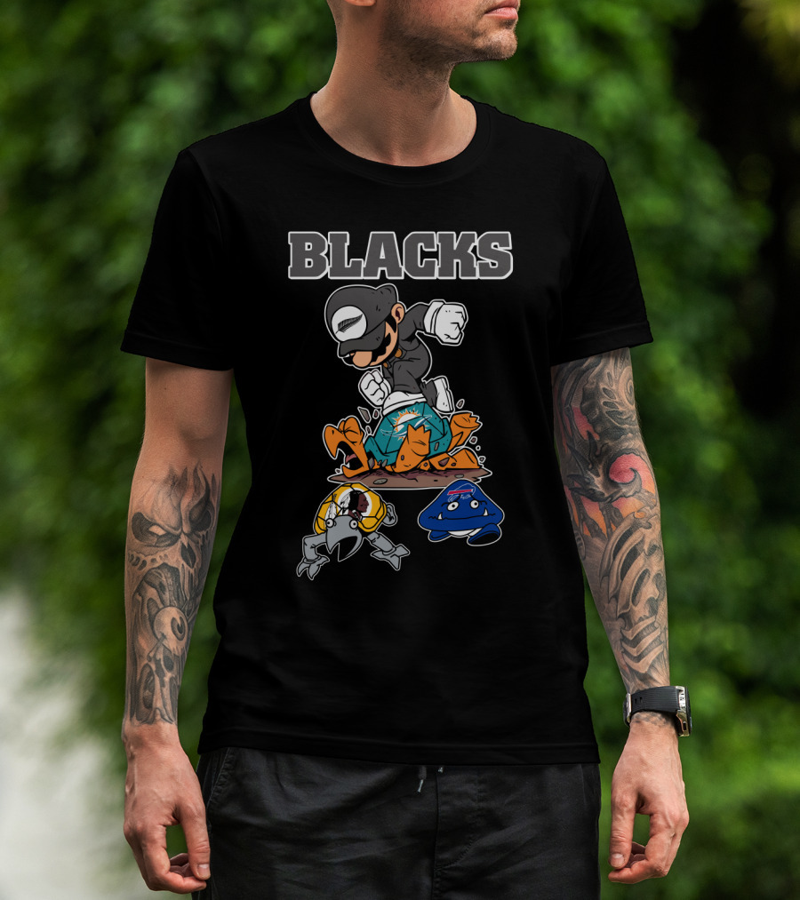 Blacks Rugby Victory With Cartoon Characters T-Shirt