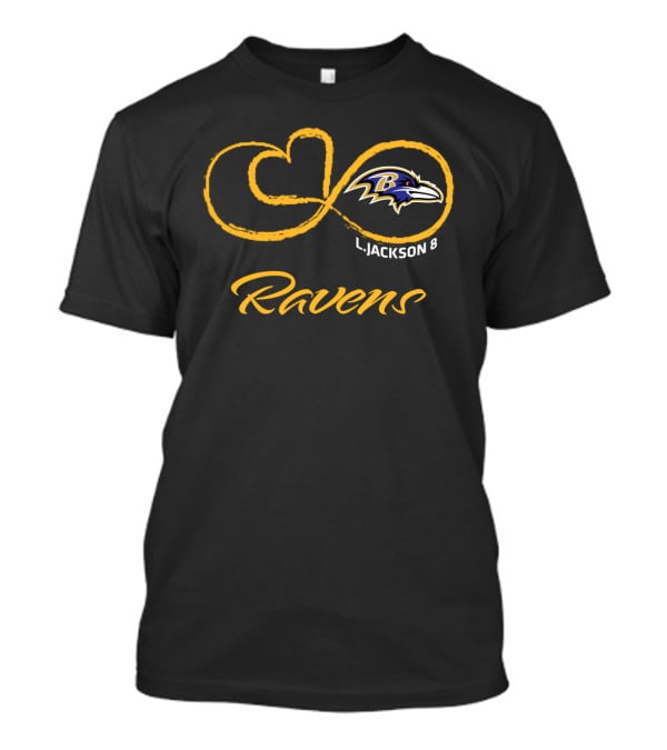 Baltimore Ravens L. Jackson 8 Infinity T-Shirt