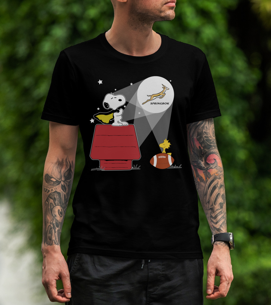 Springbok Spotlight Peanuts Snoopy Woodstock Rugby Adventure T-Shirt