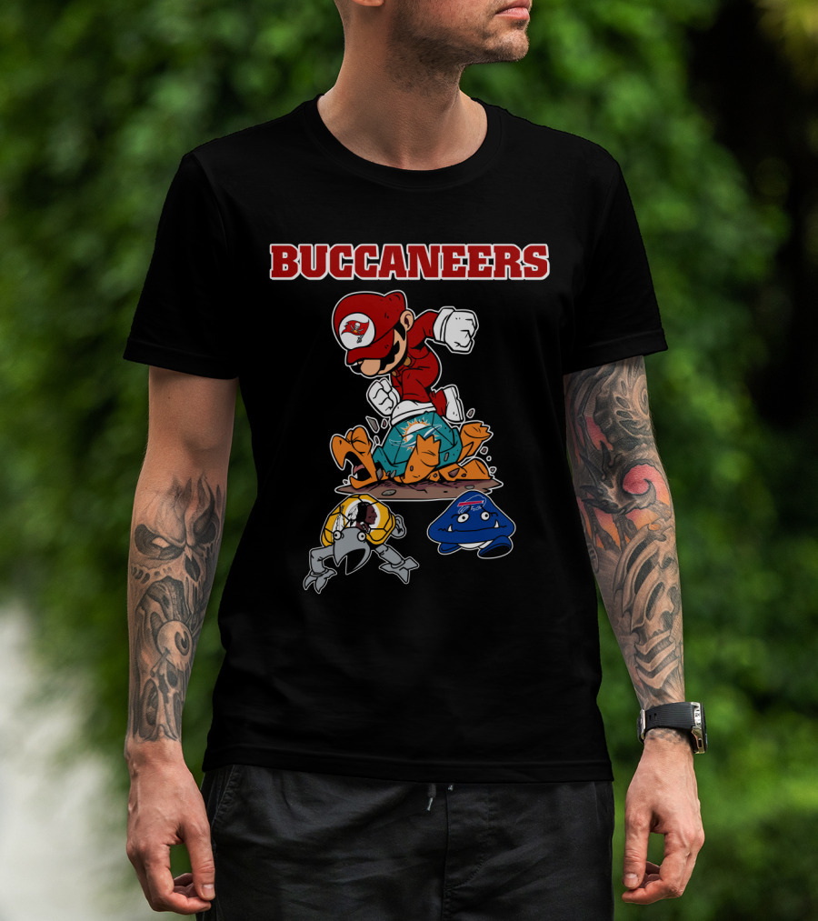 Buccaneers Mario Parody Jumping On Rivals T-Shirt