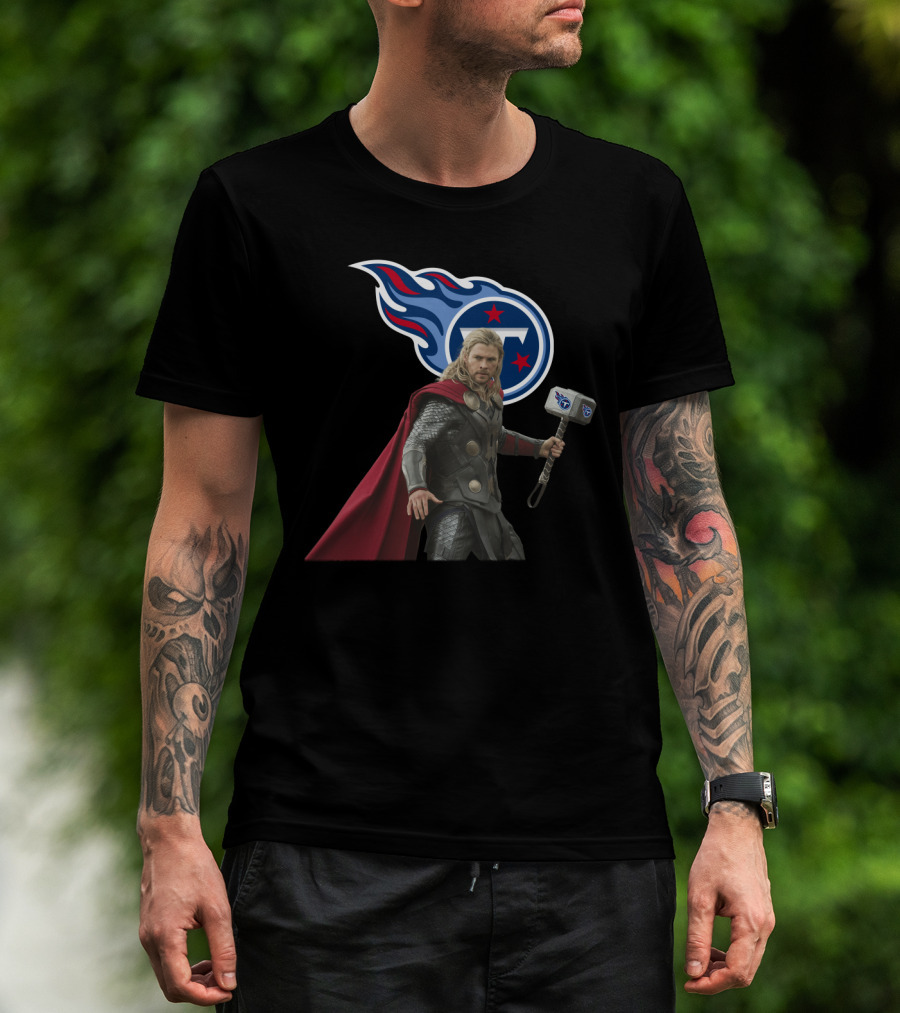 Tennessee Titans Thor Nfl Crossover With Hammer T-Shirt