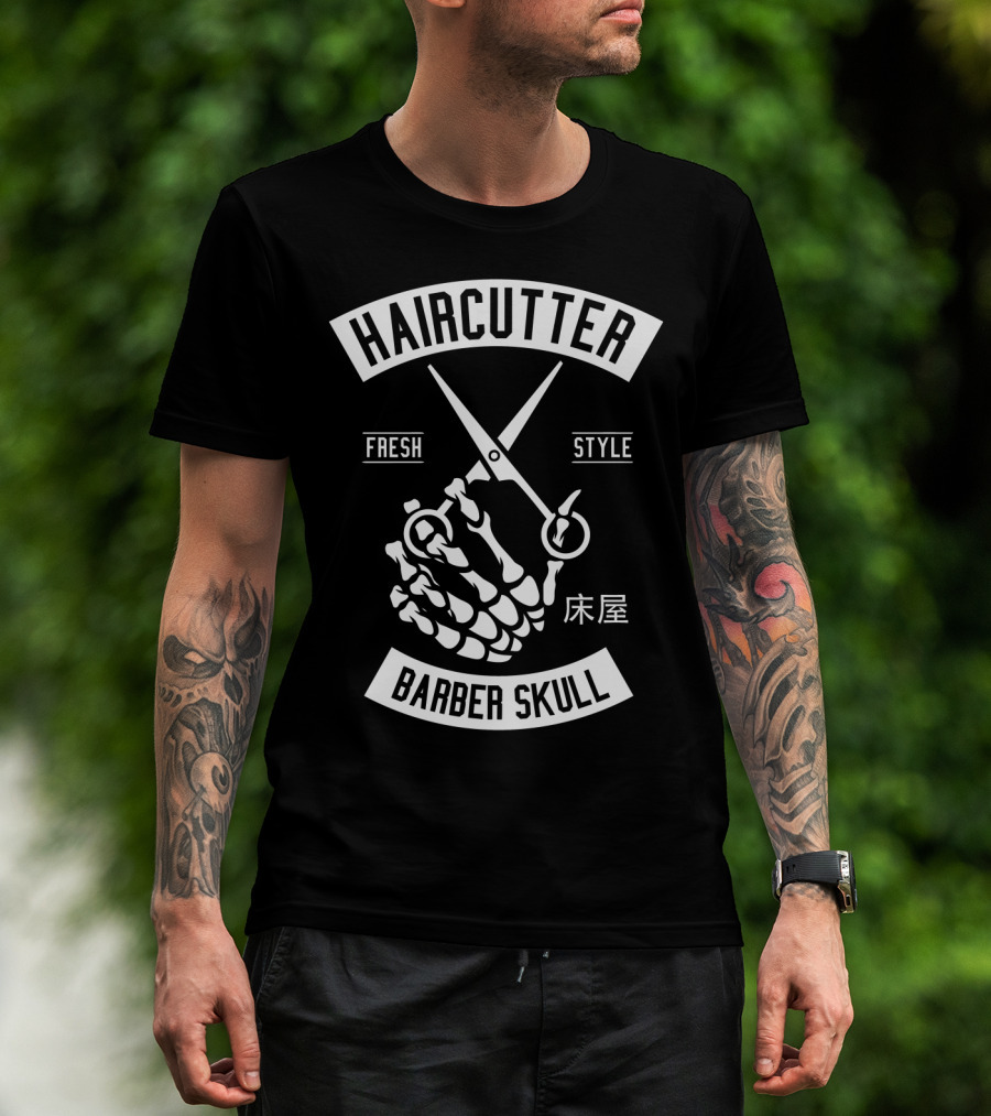 Haircutter Barber Skull Fresh T-Shirt
