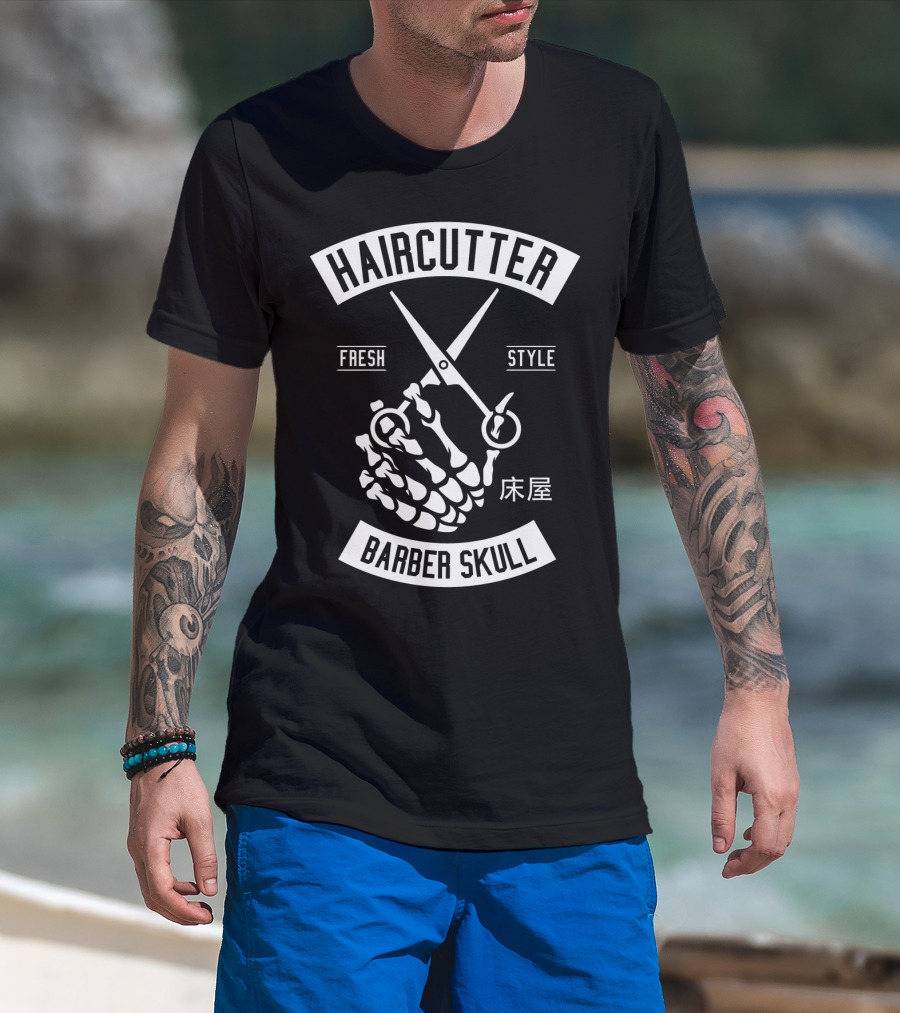Haircutter Barber Skull Fresh T-Shirt